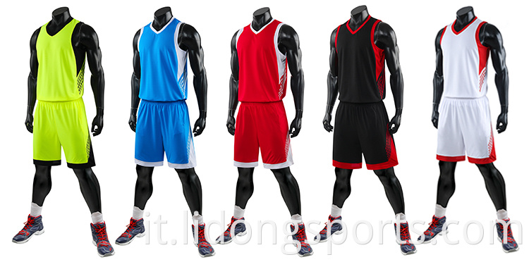 Design personalizzato Basketball Wear Uniform Sublimation Reversible Basketball Jersey per la squadra